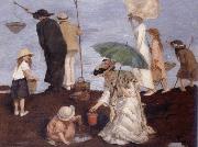 Rupert Bunny Shrimp fishers at Saint-Georges oil painting reproduction